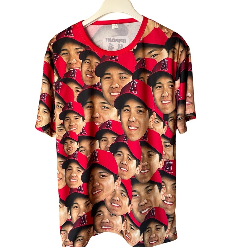 Angels Shohei‎ Ohtani All Over Face Print Shirt, XL